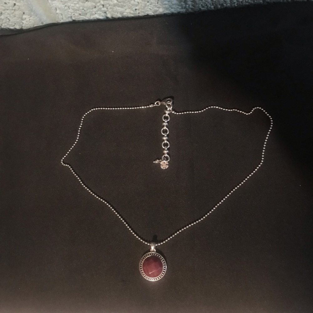 Elegant Silver and Purple Pendant Necklace